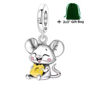 Mouse Dangle Charm | 925 Silver | Brand New